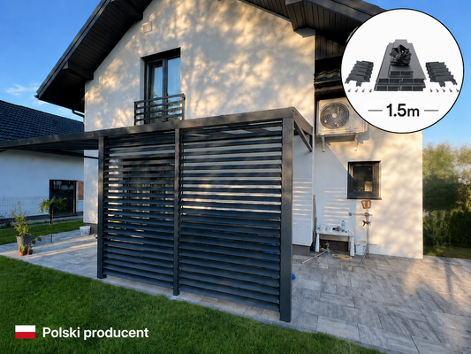 Ruchome Lamele Aluminiowe 1,5 × 0,5 m – Antracyt RAL7016