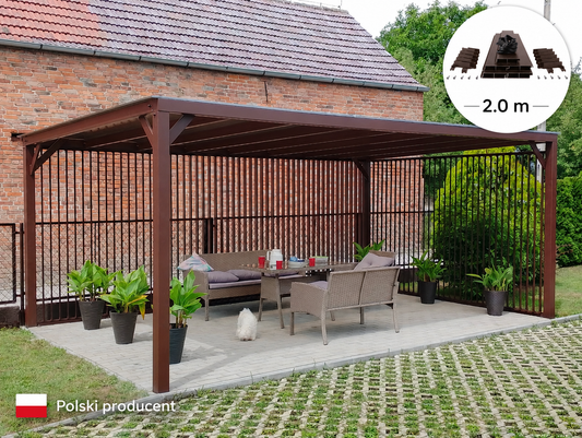Ruchome Lamele Aluminiowe 2,0 × 0,5 m – Brązowe RAL8017